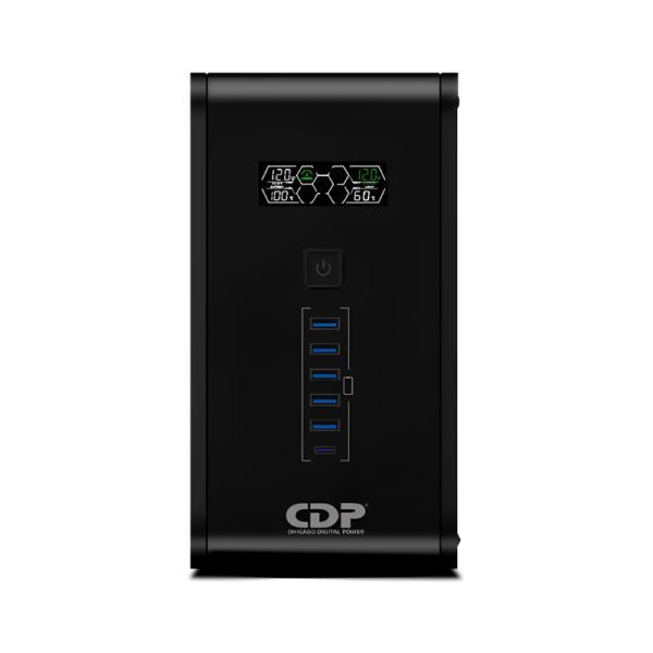 Ups Cdp R-SMART1010 1000VA 500W 0X Nema 5-15R, Nema 5-15P, Usb, RJ45, Coaxial 6 Puertos USB De Carga