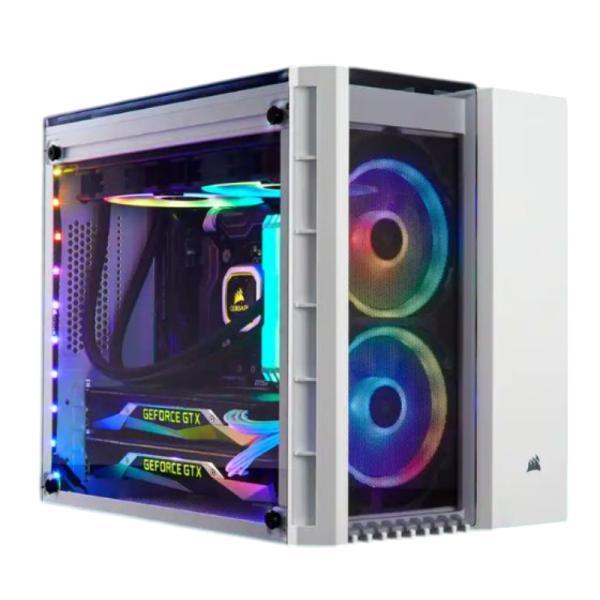 Case Gaming RGB Corsair Crystal Series 280X Mini Tower Ventiladores 2 De 120MM Con Vidrio Lateral Y Malla Frontal