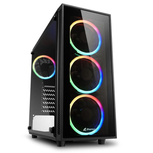 Case Gaming RGB Sharkoon TG4 Mid Tower Ventiladores 4 De 120MM Con Vidrio Lateral Y Frontal