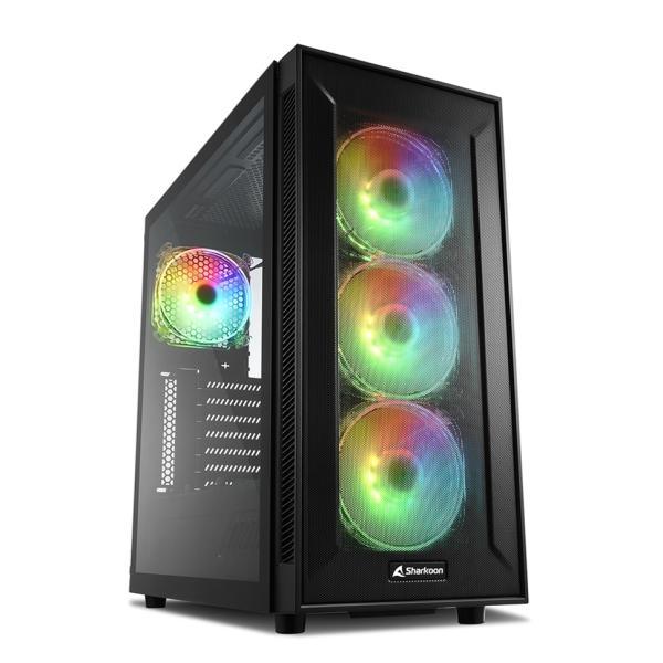 Case Gaming RGB Sharkoon TG6M Mid Tower Ventiladores 4 De 120MM Con Vidrio Lateral Y Malla Frontal