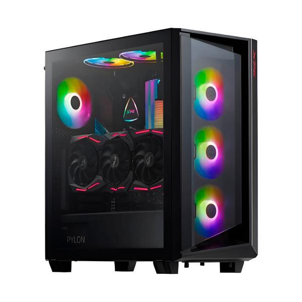 Case Gaming RGB Xpg Battlecruiser Mid Tower Ventiladores 4 De 120MM Con Vidrio Lateral Y Malla Frontal