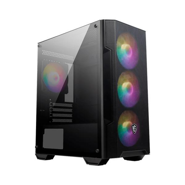 Case RGB Msi Mag Forge M100A Mini Tower Ventiladores 4 De 120MM Con Vidrio Lateral Y Malla Frontal