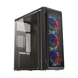 Case Gaming RGB Eagle Warrior CG08Z3RA002C Mid Tower Ventiladores 3 De 120MM Con Vidrio Lateral Y Malla Frontal, imagen 2