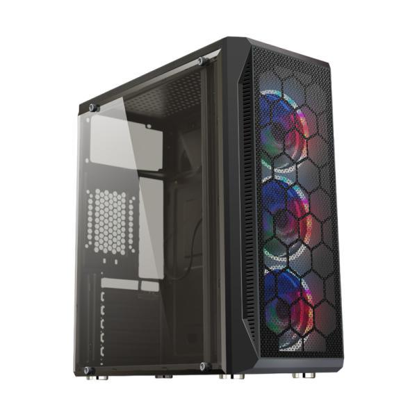 Case Gaming RGB Eagle Warrior CG08Z3RA002C Mid Tower Ventiladores 3 De 120MM Con Vidrio Lateral Y Malla Frontal, imagen 2