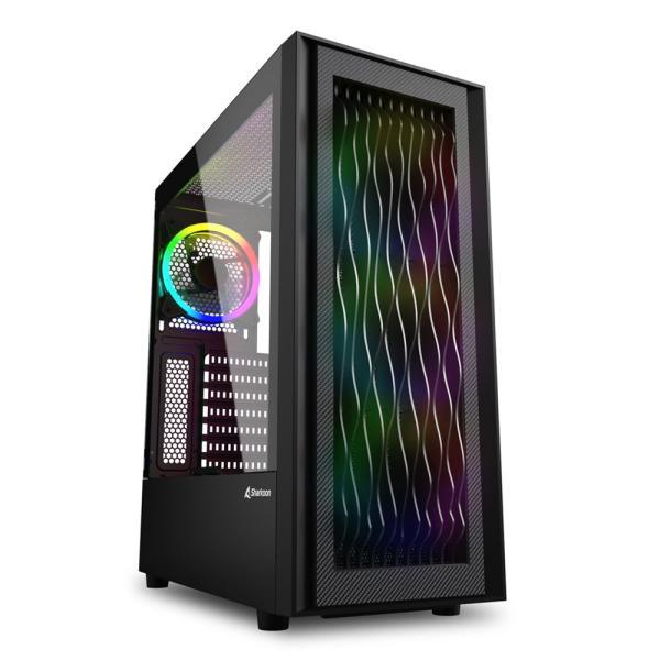 Case Gaming RGB Sharkoon Wave Mid Tower Ventiladores 4 De 120MM Con Vidrio Lateral Y Malla Frontal