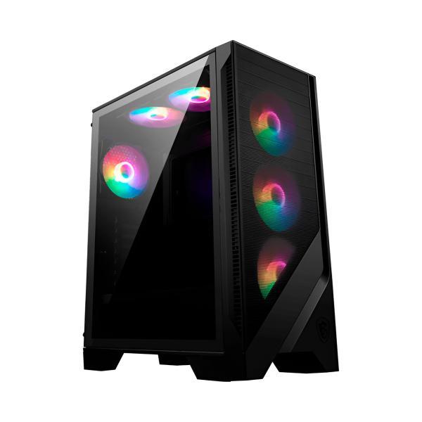 Case RGB Msi Mag Forge 120A Airflow Mid Tower Ventiladores 6 De 120MM Con Vidrio Lateral Y Malla Frontal