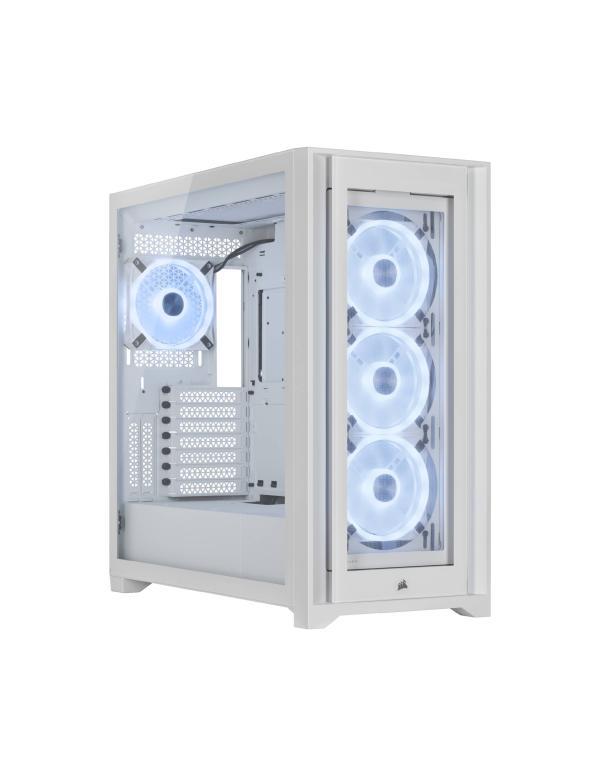 Case Gaming RGB Corsair Icue 5000X Ql Edition Mid Tower 4 Ventiladores Con Vidrio Lateral Y Frontal