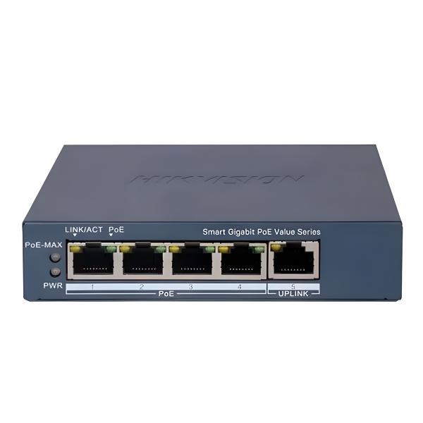 Switch Hikvision DS-3E1505P-EI/M(O-STD) 4 Puertos Gigabit Poe / 1 Puerto Gigabit RJ45 Administrable