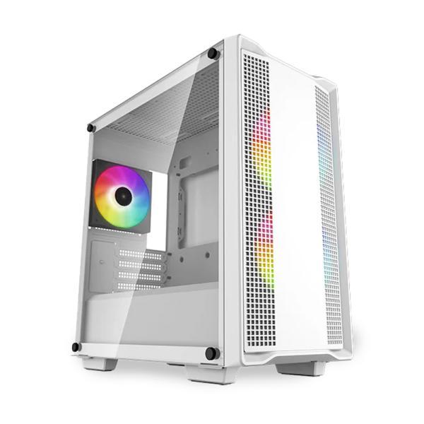 Case Gaming Deepcool CC360 Argb Wh Mini Tower Ventiladores 3 De 140MM Con Vidrio Lateral Y Malla Frontal