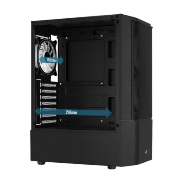 Case RGB Aerocool Quantum MESH-G-BK-V3 Mid Tower Ventiladores 3 De 120MM Con Vidrio Lateral Y Malla Frontal, imagen 2