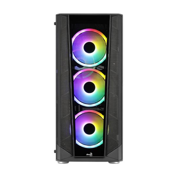 Case Frgb Aerocool PRISM-G-BK-V2 Mid Tower Ventiladores 4 De 120MM Con Vidrio Vidrio Lateral Y Frontal, imagen 4