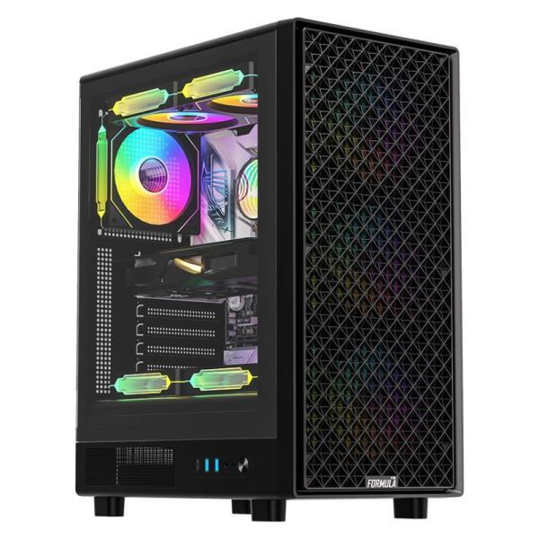 Case RGB Formula V Line Mana Dynamic Black Ar Mid Tower Ventiladores 4 De 120MM Con Malla Frontal Y Vidrio Lateral