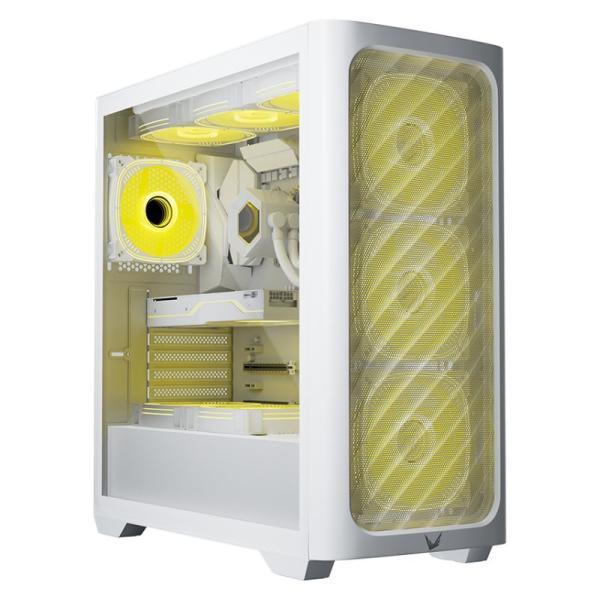 Case Argb Formula V Line Air Power G3 Plus White Mid Tower Ventiladores 6 De 120MM Con Malla Frontal Y Vidrio Lateral