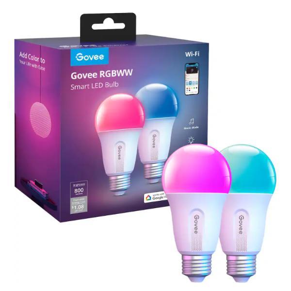 Bombillo Smart Led Govee H6004 Bulb 800LM E26 Matter 2-PACK