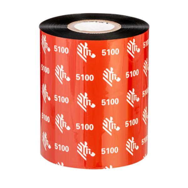 Ribbon De Resina Zebra 5100 3.50 Pulgadas X 1,476 Pies Core 1 Pulg 89MM 6 Rollos Por Case
