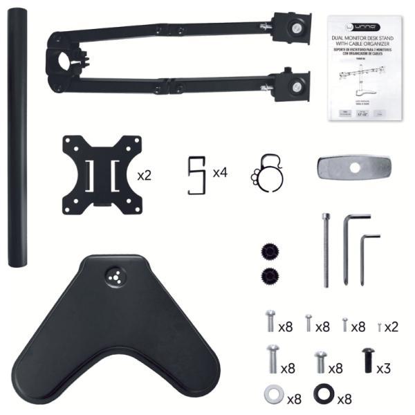 Soporte De Escritorio Para Monitores Unno Tekno TM8001BK Compatible Con Monitores Planos De Hasta 32 Pulg Capacidad De 8KG Cada Uno Con Organizador De Cables, imagen 3