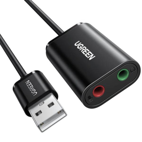 Adaptador De Audio Ugreen US205 USB-A A 3.5MM 48KHZ