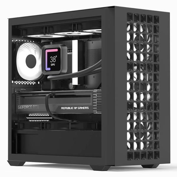 Case RGB Aerocool D302A-G-BK-V1 Mini Tower Ventiladore 4 De 120MM Con Vidrio Lateral Y Malla Frontal