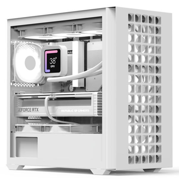 Case RGB Aerocool D302A-G-WT-V1 Mini Tower Ventiladores 4 De 120MM Con Vidrio Lateral Y Malla Frontal