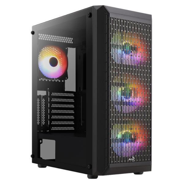 Case RGB Aerocool BEAM-G-BK-V2 Mid Tower Ventiladores 4 De 120MM Con Vidrio Lateral