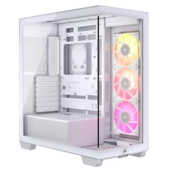 Case RGB Corsair Icue Link 3500X White Mid Tower Ventiladores 3 De 120MM Con Vidrio Lateral Y Frontal