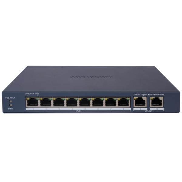 Switch Hikvision DS-3E1510P-EI/M(O-STD) (e) 8 Puertos Gigabit Poe / 2 Puertos Gigabit RJ45 20 Gbps Smart Managed