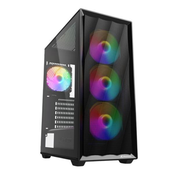 Case RGB Sharkoon VK4 Rainbow Mid Tower Ventiladores 3 De 120MM Con Vidrio Lateral