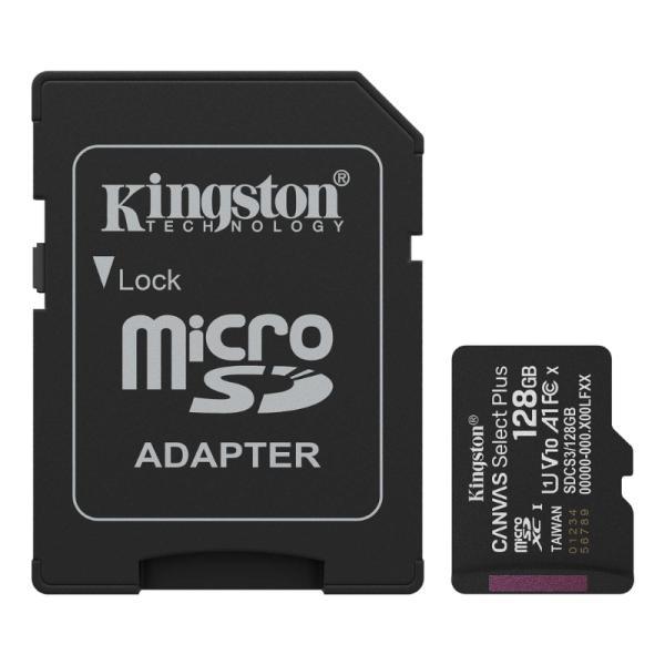 Memoria Micro Sd 128GB Kingston Canvas Select Plus GEN3 Clase 10 UHS-I U1 V10 A1 150 MB/S Dispositivos Android Y Camaras