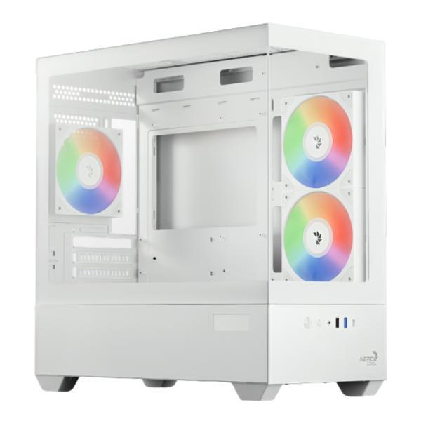 Case Gaming RGB Aerocool P300D DIGI-G-WT-V1 Digi Mini Tower Ventiladores 3 De 120MM Con Panel Frontal Y Lateral