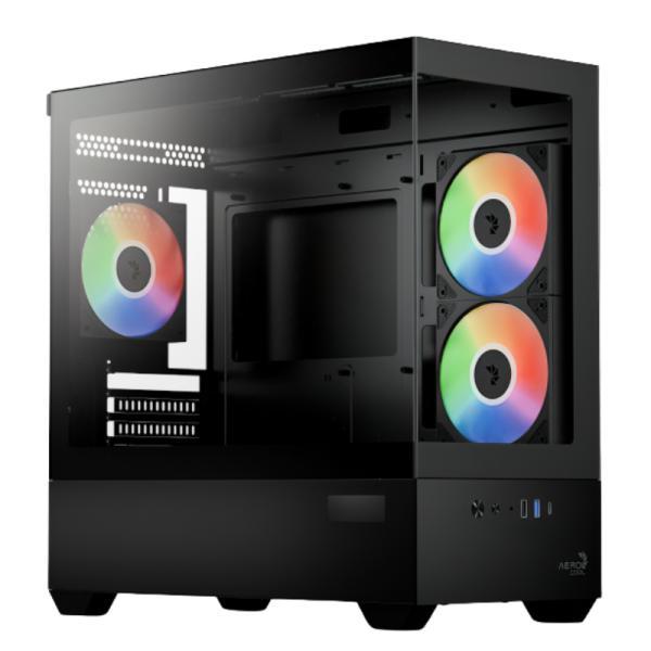 Case Gaming RGB Aerocool P300D DIGI-G-BK-V1 Digi Mini Tower Ventiladores 3 De 120MM Con Panel Frontal Y Lateral