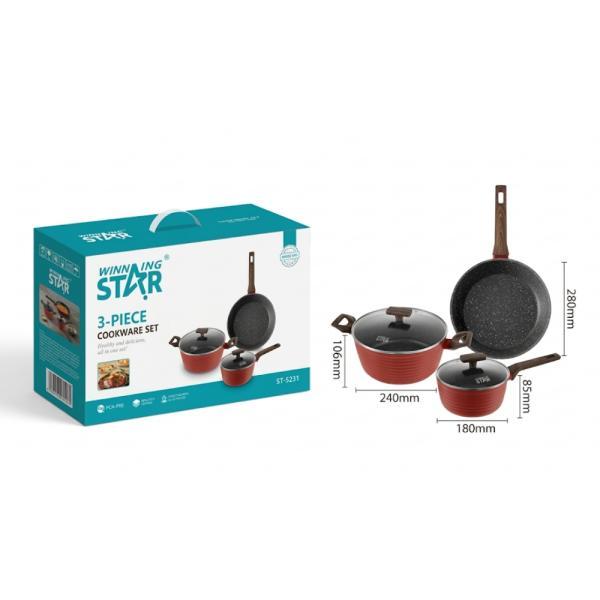 Set De Ollas Winning Star ST-5231 Aluminio 3 Piezas