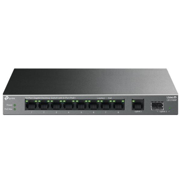 Switch Tp Link LS1210GP 8 Poe+ + 1 RJ45 + 1 Sfp Gigabit 10/100/1000 Mbps No Administrable