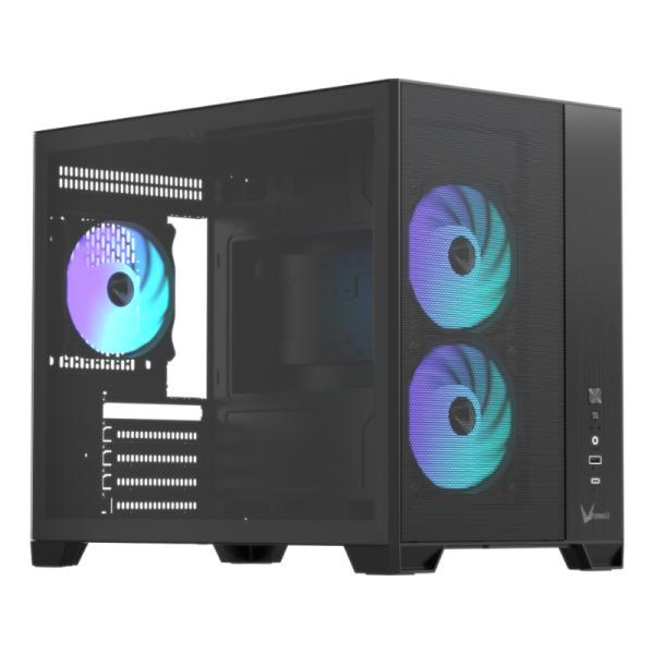 Case RGB Formula V Air Mesh G6 Plus Black Ar Mid Tower 3X120MM Panel Frontal De ACERO/PLASTICO Sin Fuente De Poder