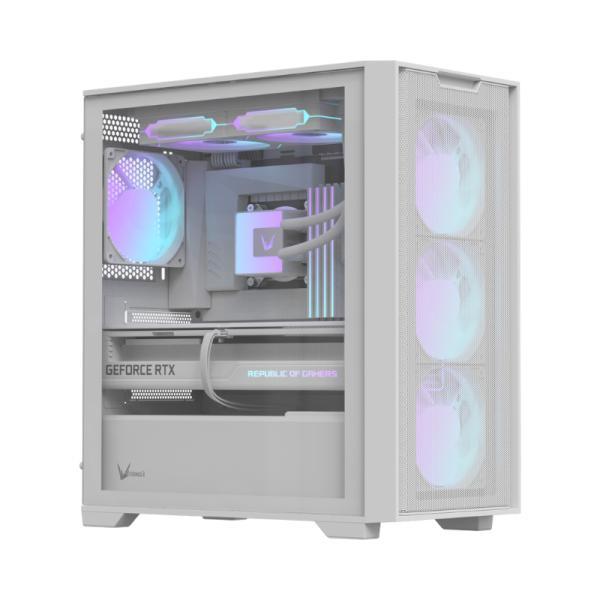 Case RGB Formula V Line Air Mesh GX600 Plus Mid Tower 4X120MM Argb Vidrio Templado Y Malla Frontal Sin Fuente De Poder