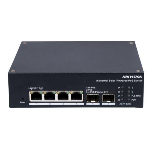 Switch Hikvision DS-3T1506HP-EI-UPS(O-STD) 4 Puertos Gigabit Poe / 2 Puertos Sfp Gigabit 10/100/1000 Mbps Administrable