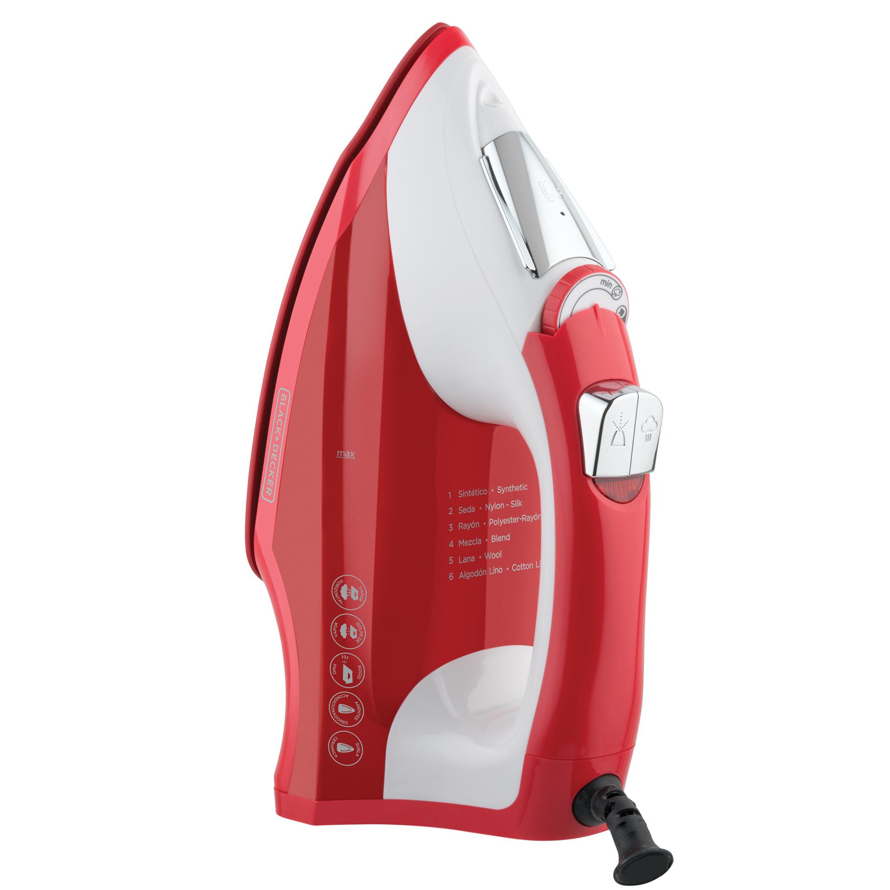 Black + Decker plancha de vapor ceramica anti-adherente light easy roja IR1865