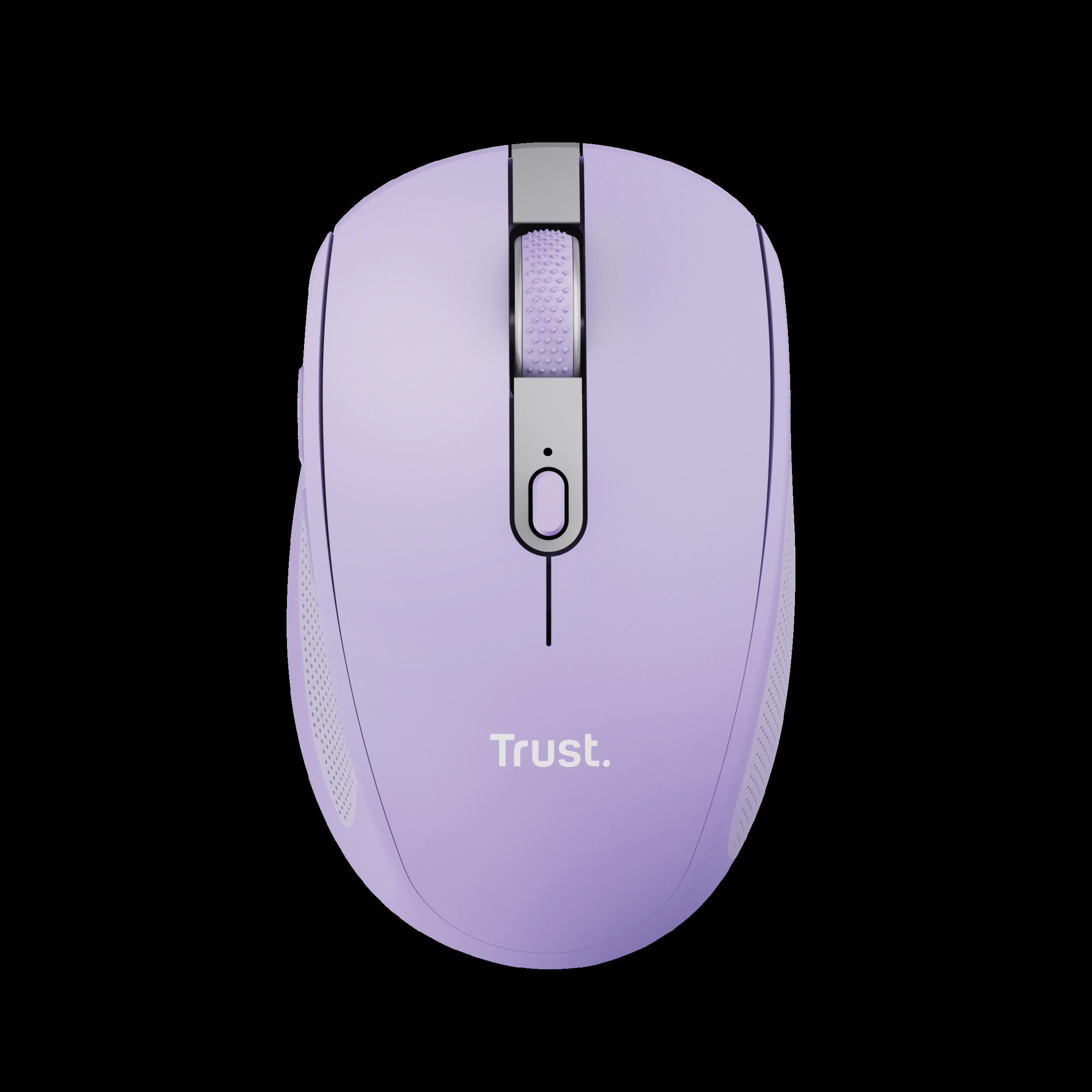 Trust mouse inalambrico recargable color lila silencioso - 25384